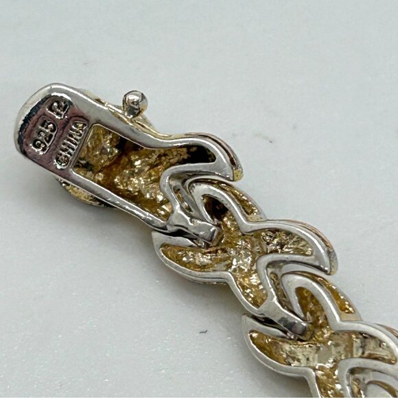 Vintage Ross-Simons Tennis Bracelet 925 Sterling Silver Gold Vermeil 7.5" 20g - Picture 9 of 15